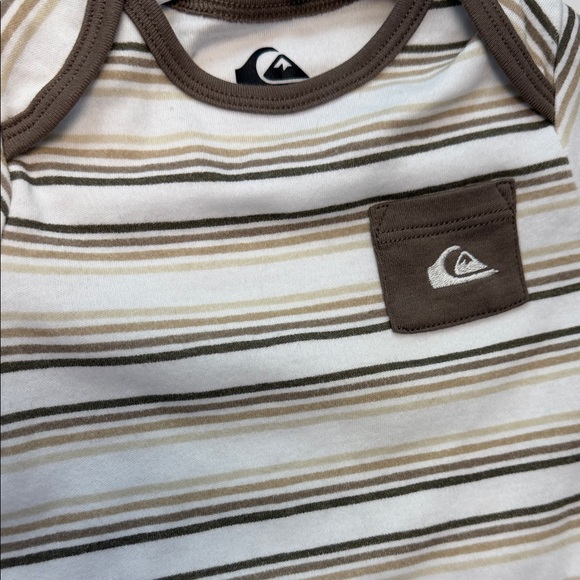 Quiksilver Brown and Cream Striped Baby onesie - Picture 7 of 7